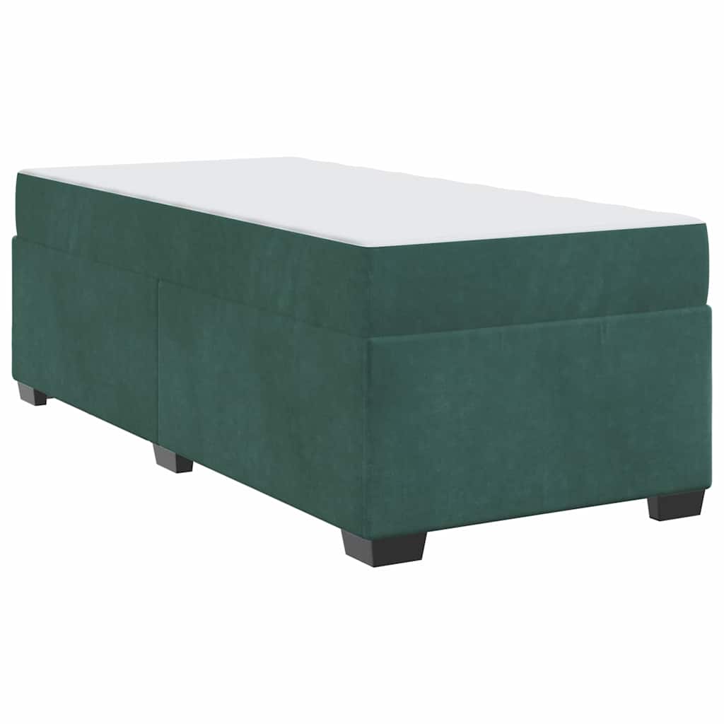 Cadre de lit avec matelas Vert foncé 100 x 200 cm Velours - XIOS