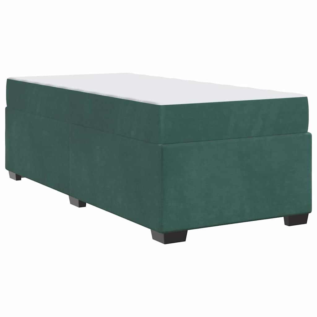 Cadre de lit avec matelas Vert foncé 100 x 200 cm Velours - XIOS