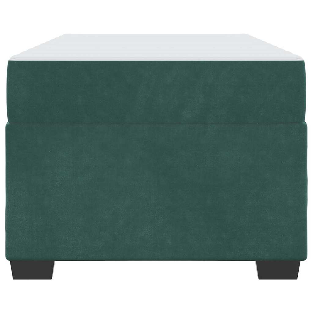 Cadre de lit avec matelas Vert foncé 100 x 200 cm Velours - XIOS