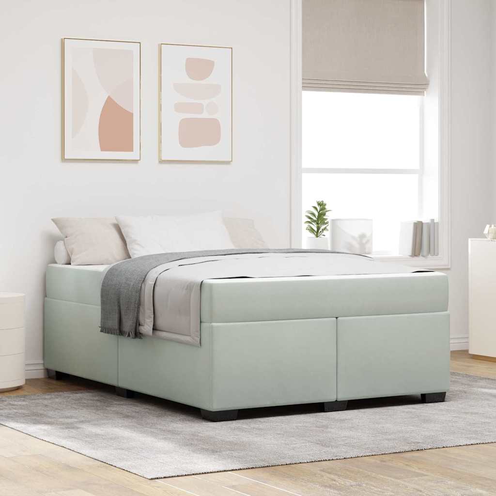 Cadre de lit avec matelas Gris clair 140 x 200 cm tissu - XIOS