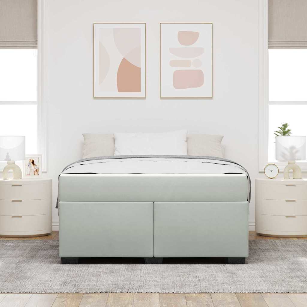 Cadre de lit avec matelas Gris clair 140 x 200 cm tissu - XIOS
