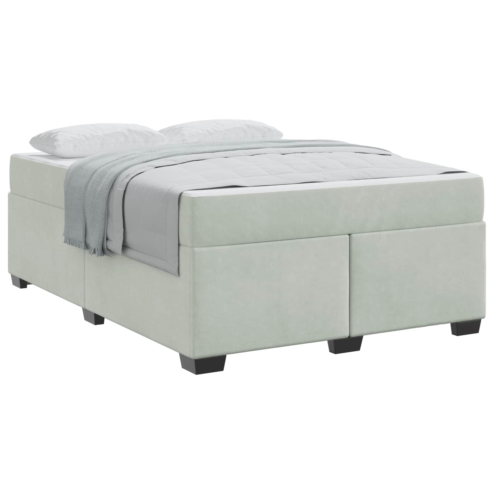 Cadre de lit avec matelas Gris clair 140 x 200 cm tissu - XIOS