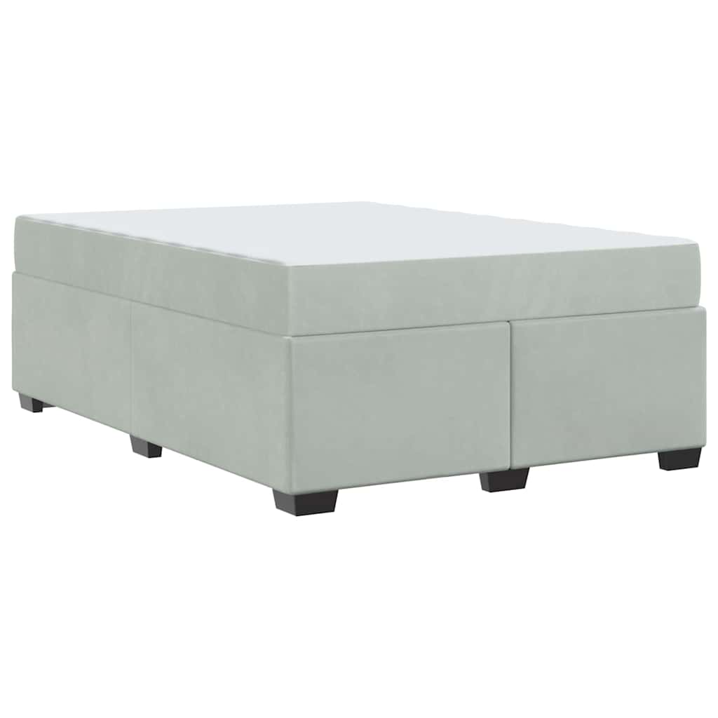Cadre de lit avec matelas Gris clair 140 x 200 cm tissu - XIOS