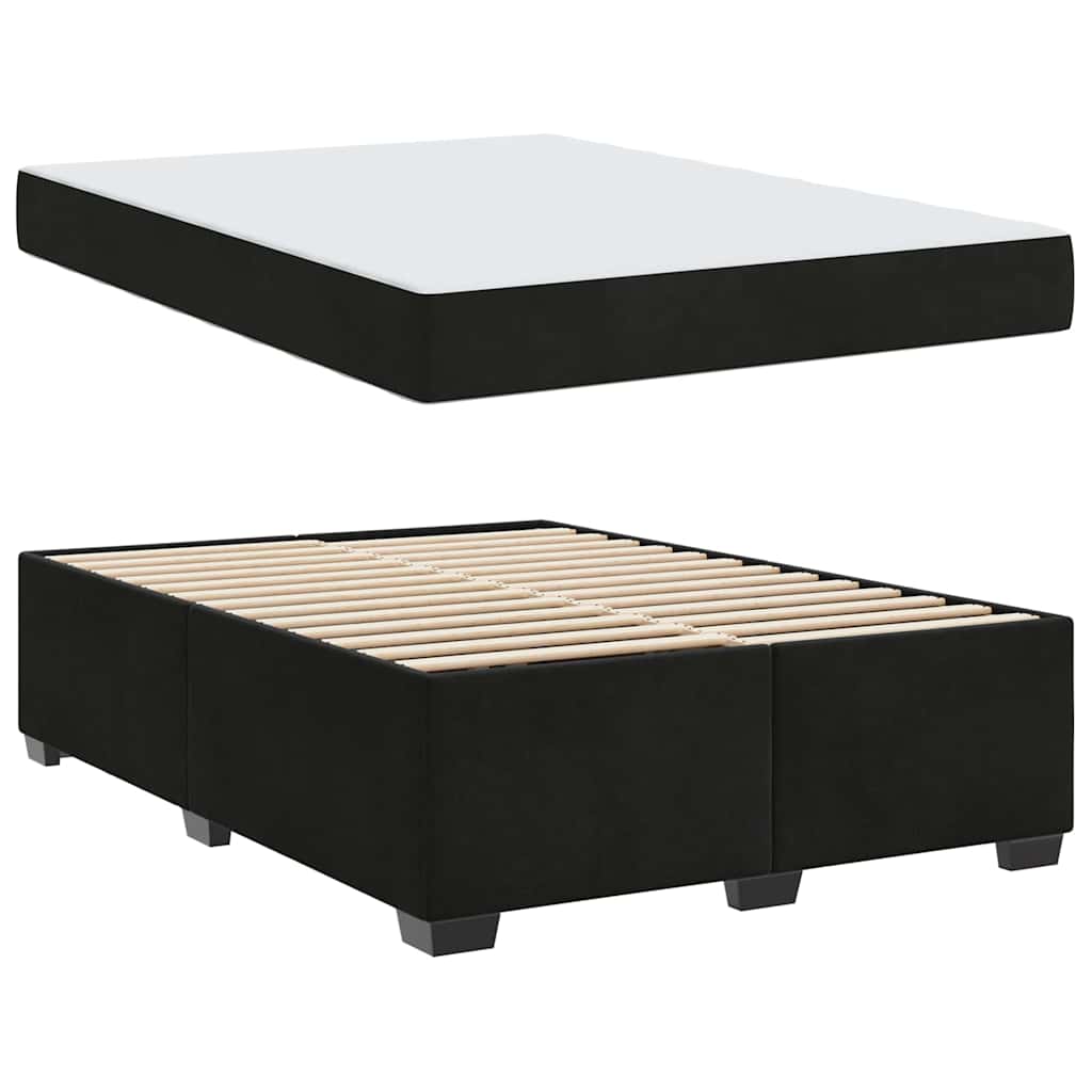 Cadre de lit avec matelas Noir 160 x 200 cm tissu - XIOS