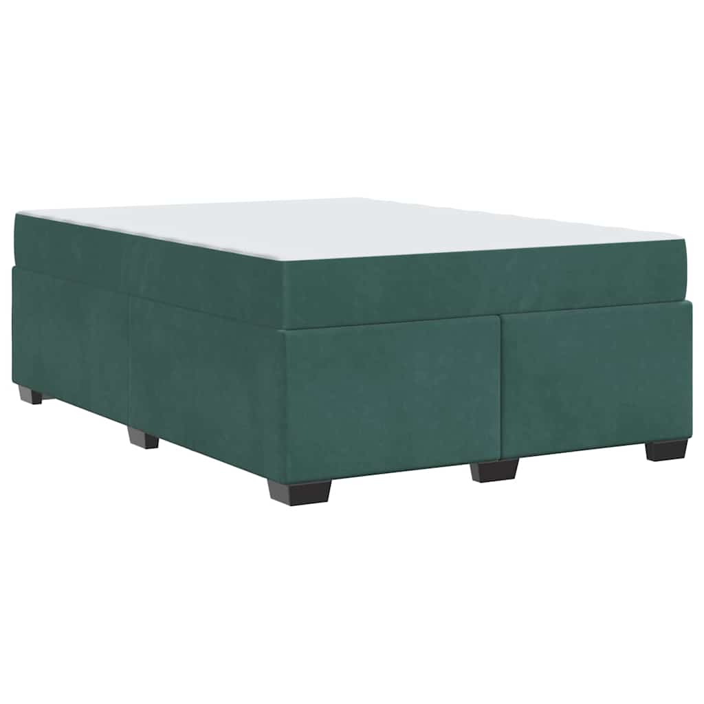Cadre de lit avec matelas Vert foncé 160 x 200 cm tissu - XIOS
