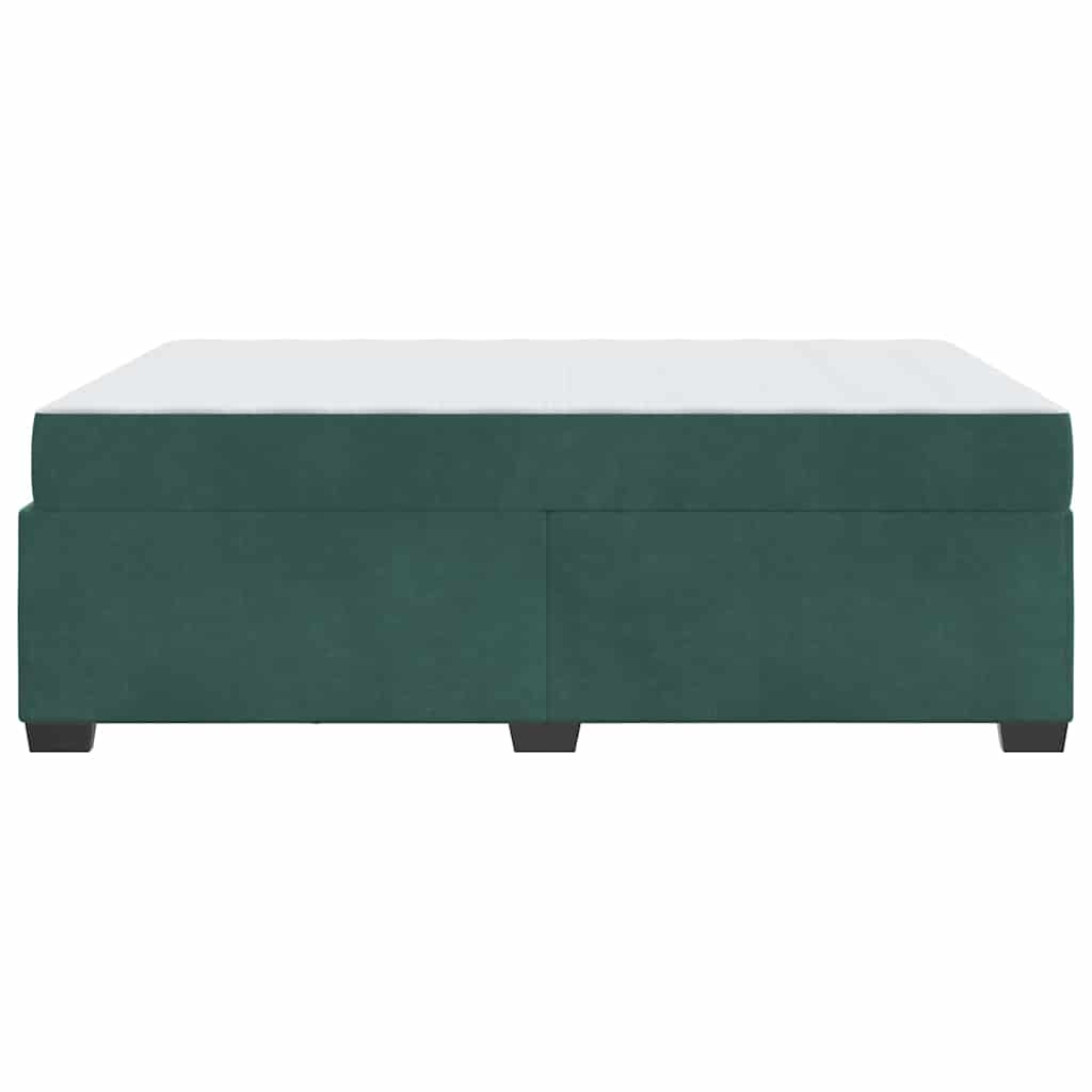 Cadre de lit avec matelas Vert foncé 160 x 200 cm tissu - XIOS