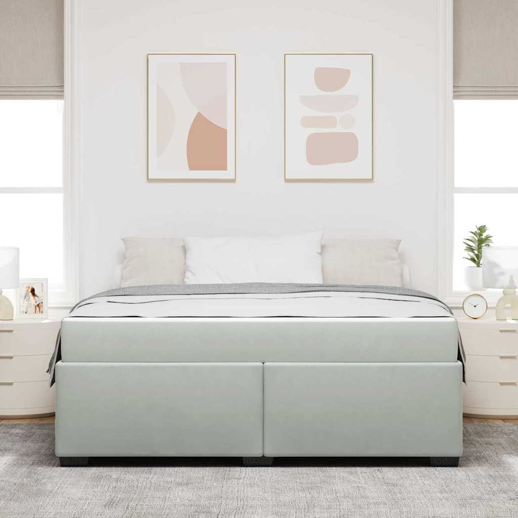 Cadre de lit avec matelas Gris clair 180 x 200 cm tissu - XIOS