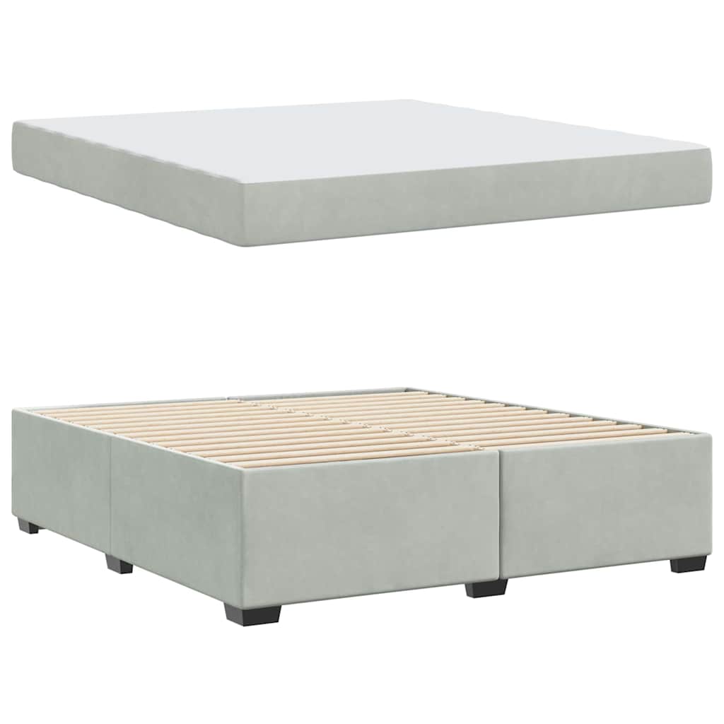 Cadre de lit avec matelas Gris clair 180 x 200 cm tissu - XIOS