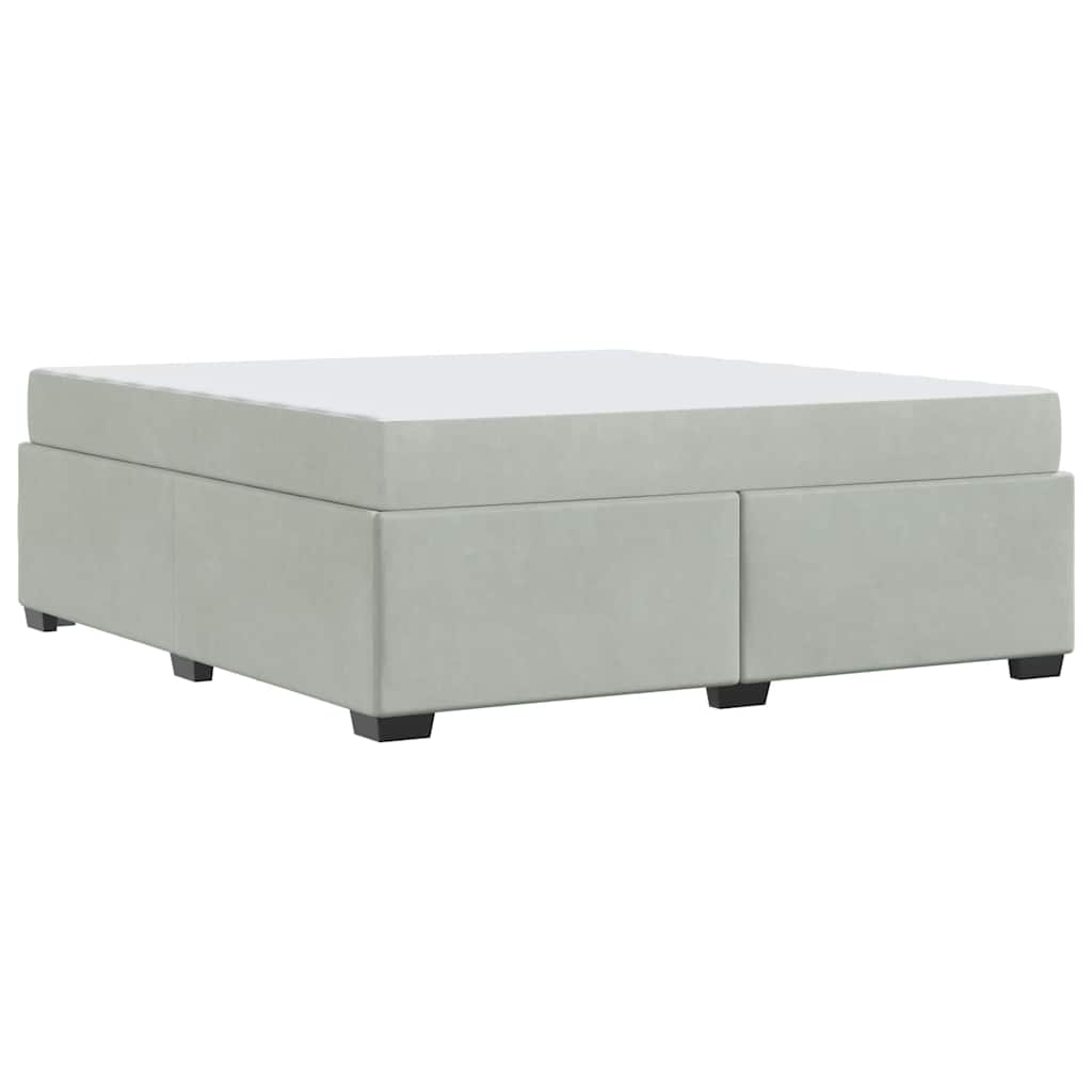 Cadre de lit avec matelas Gris clair 180 x 200 cm tissu - XIOS