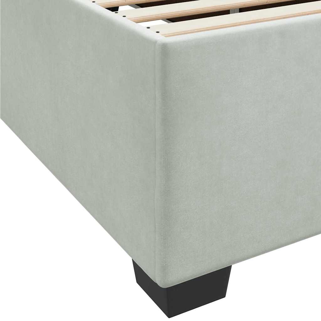 Cadre de lit avec matelas Gris clair 200 x 200 cm tissu - XIOS