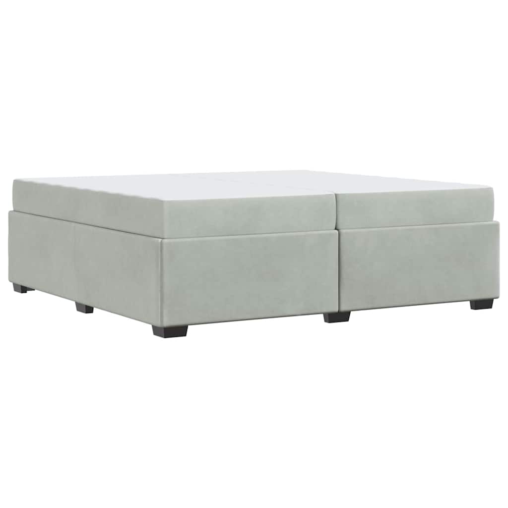 Cadre de lit avec matelas Gris clair 200 x 200 cm tissu - XIOS