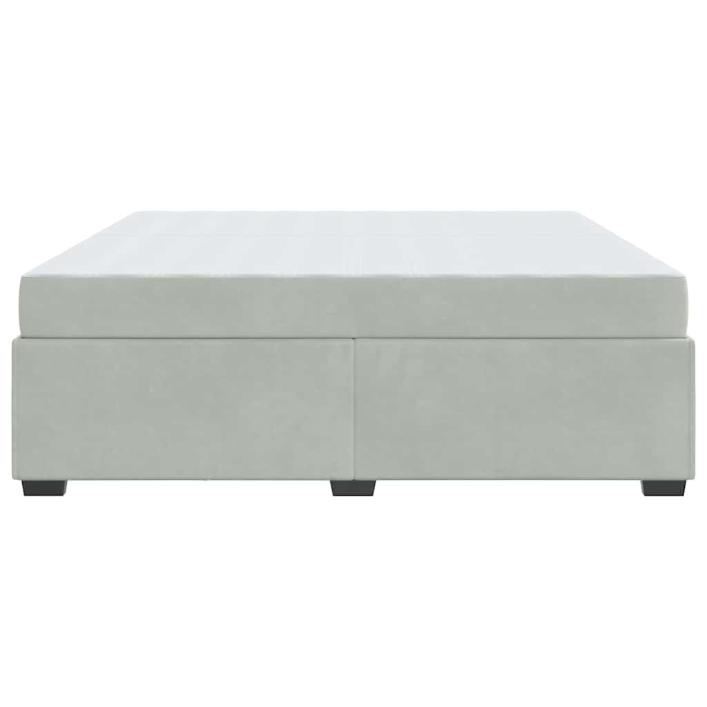 Cadre de lit avec matelas Gris clair 200 x 200 cm tissu - XIOS