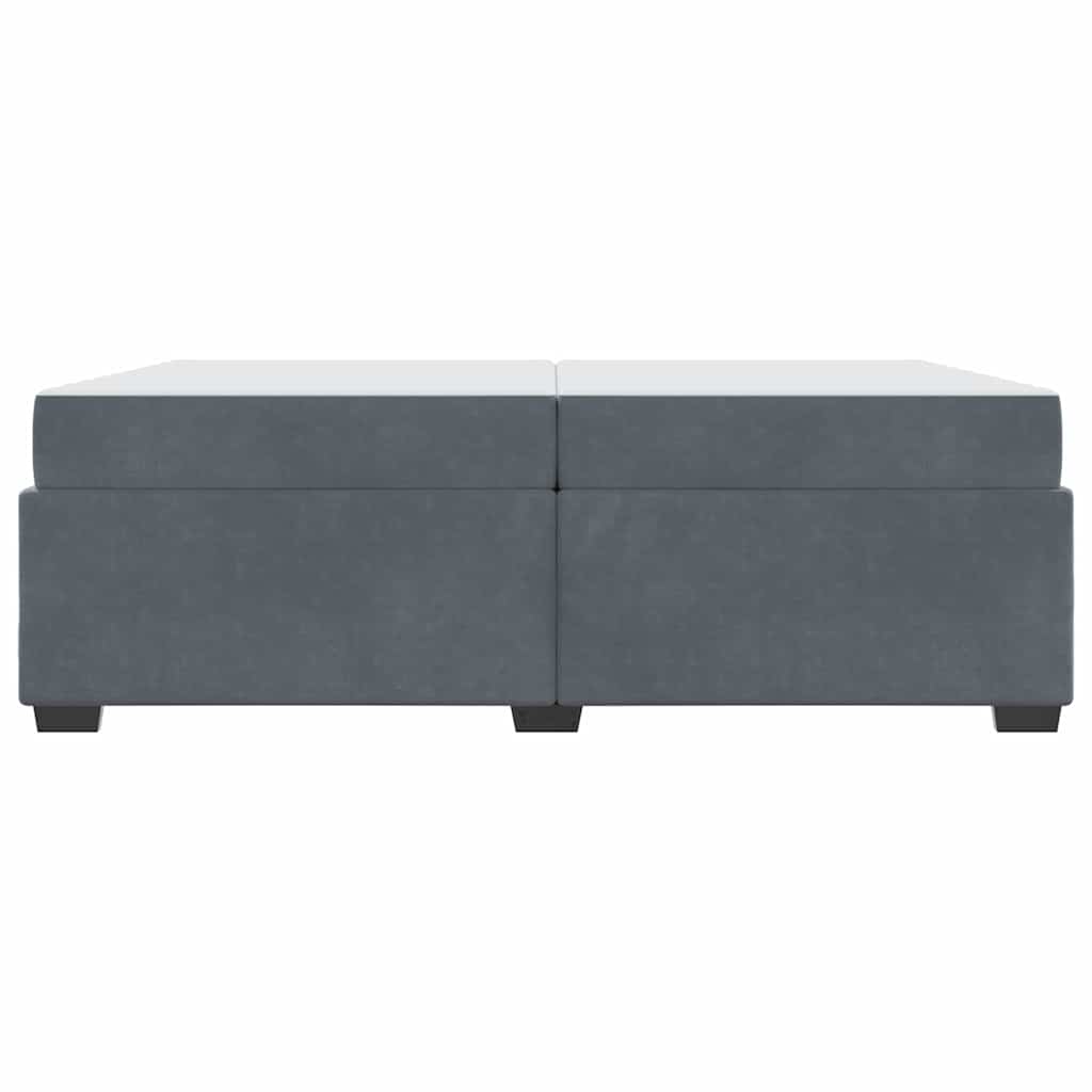 Cadre de lit avec matelas Gris foncé 200 x 200 cm Velours - XIOS