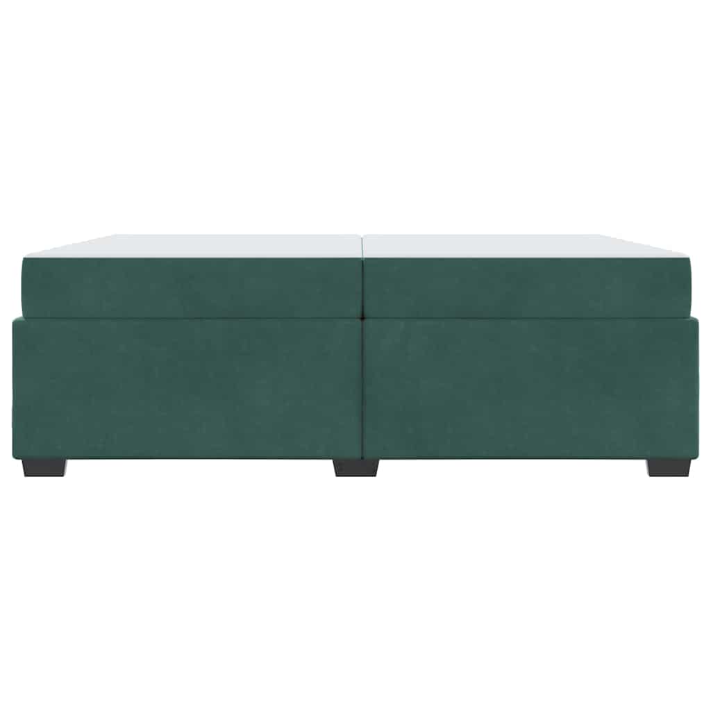 Cadre de lit avec matelas Vert foncé 200 x 200 cm tissu - XIOS