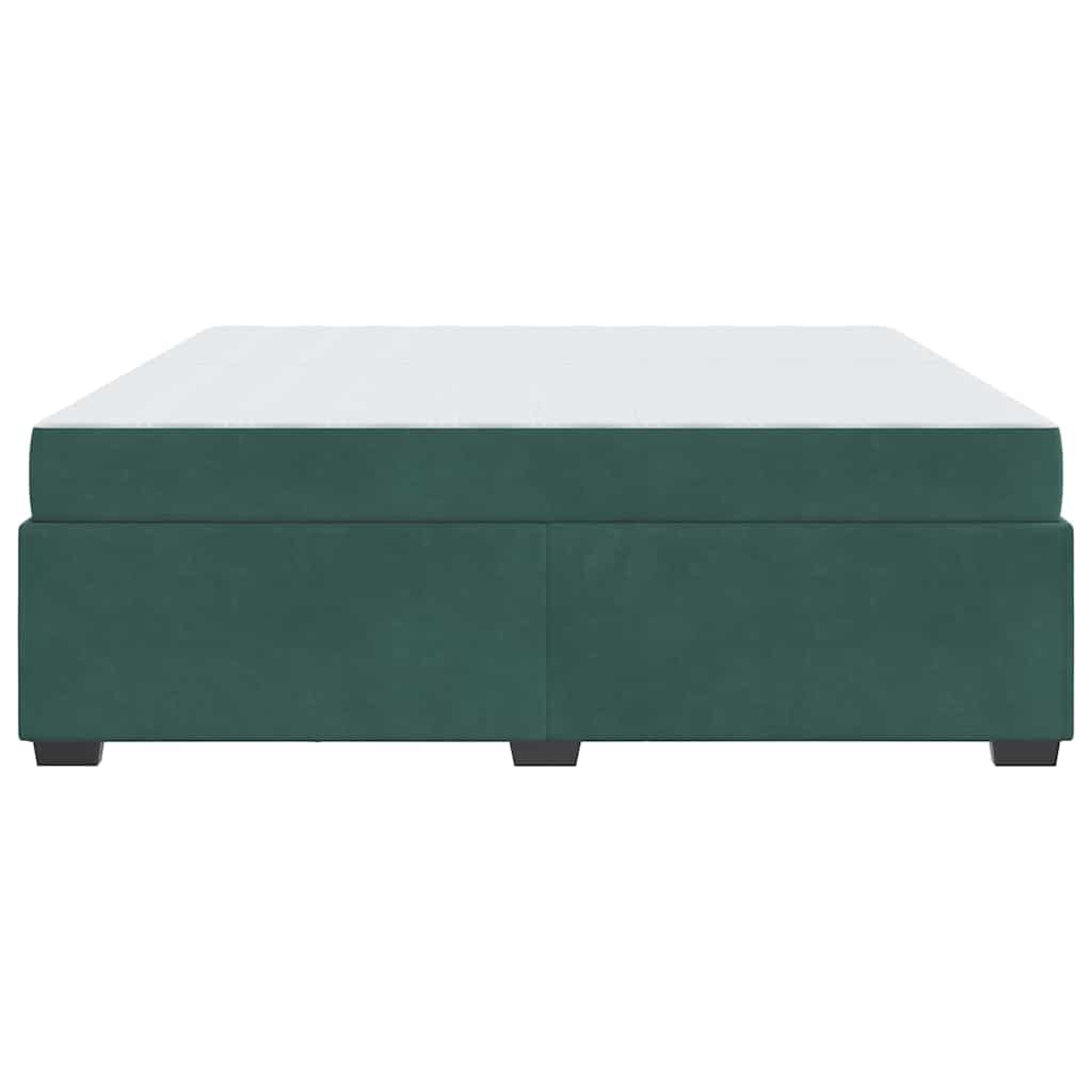 Cadre de lit avec matelas Vert foncé 200 x 200 cm tissu - XIOS