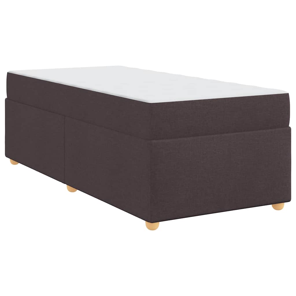 Cadre de lit avec matelas Marron foncé 90 x 190 cm tissu - XIOS