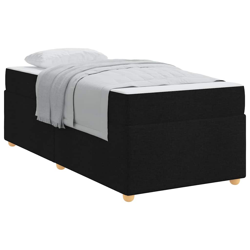 Cadre de lit avec matelas Noir 90 x 200 cm tissu - XIOS