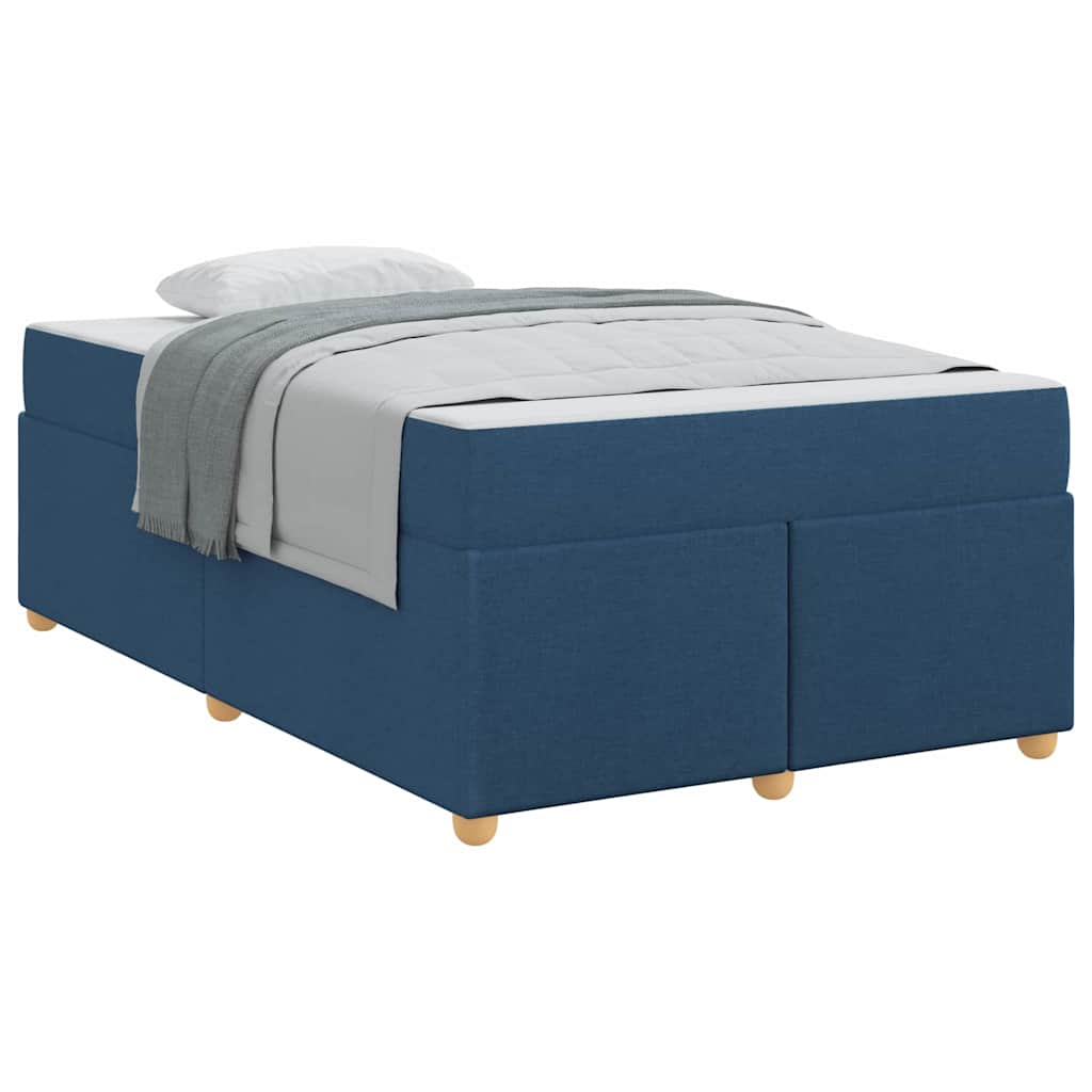 Cadre de lit avec matelas Bleu 120 x 190 cm tissu - XIOS