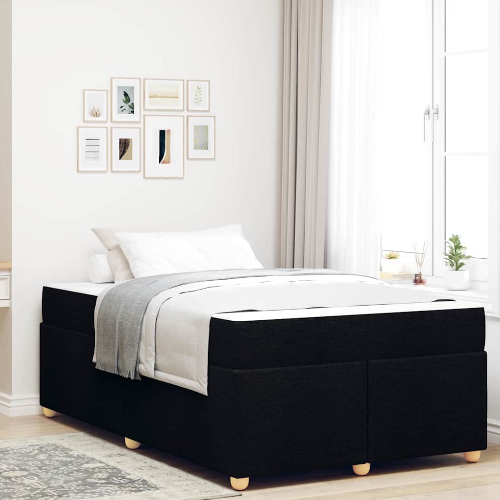 Cadre de lit avec matelas Noir 120 x 200 cm tissu - XIOS