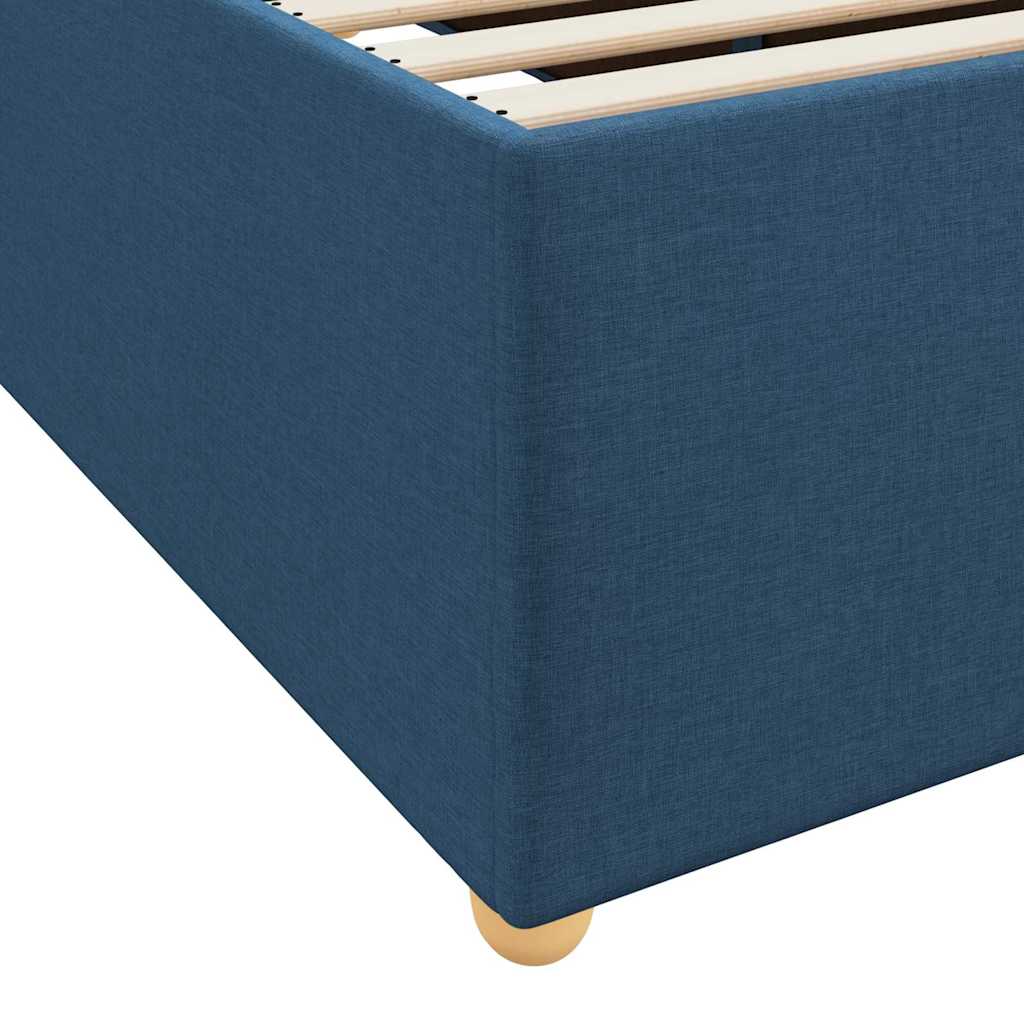 Cadre de lit avec matelas Bleu 120 x 200 cm tissu - XIOS