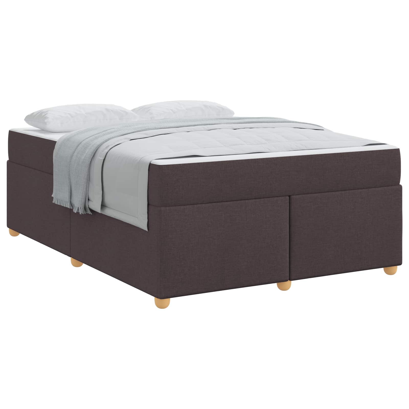 Cadre de lit avec matelas Marron foncé 160 x 200 cm tissu - XIOS