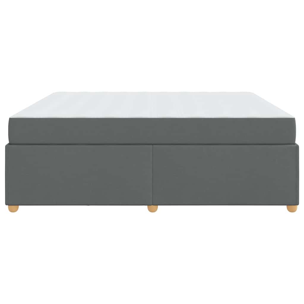 Cadre de lit avec matelas Gris foncé 180 x 200 cm tissu