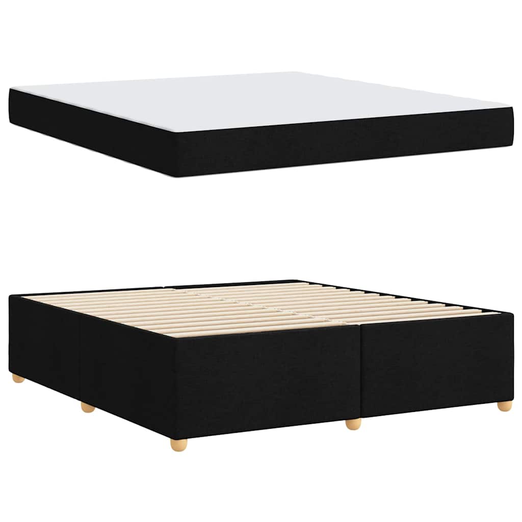 Cadre de lit avec matelas Noir 180 x 200 cm tissu