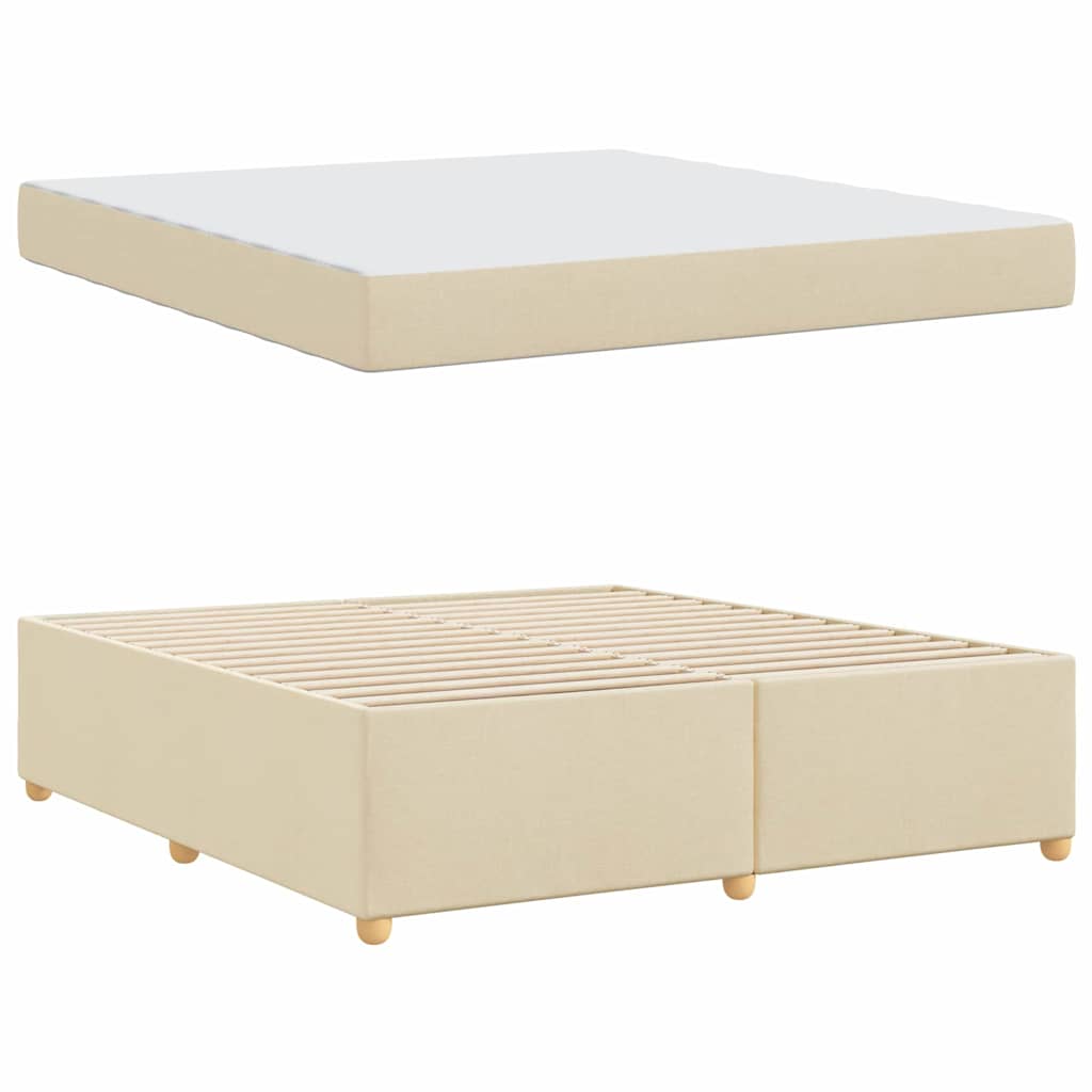 Cadre de lit avec matelas Crème 180 x 200 cm tissu - XIOS