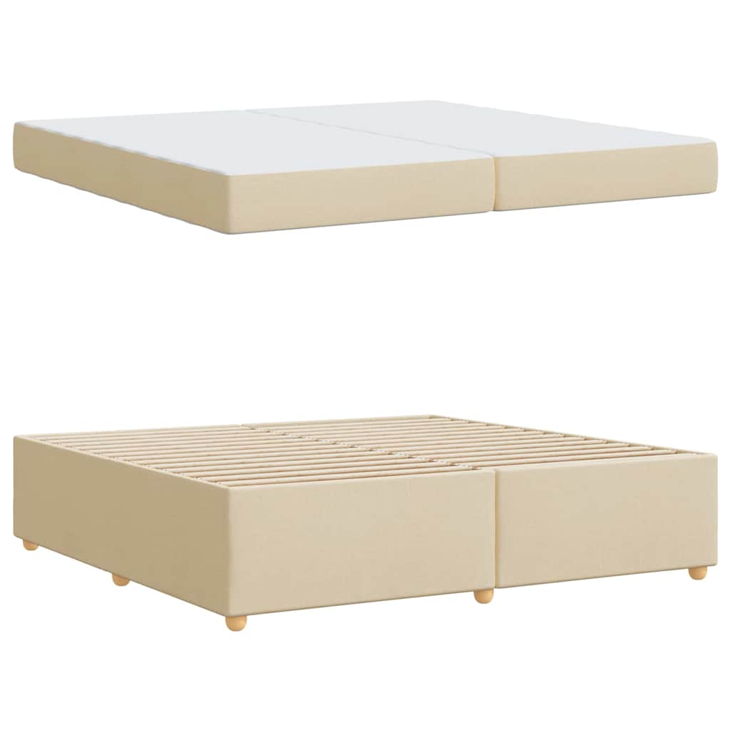 Cadre de lit avec matelas Crème 200 x 200 cm tissu - XIOS