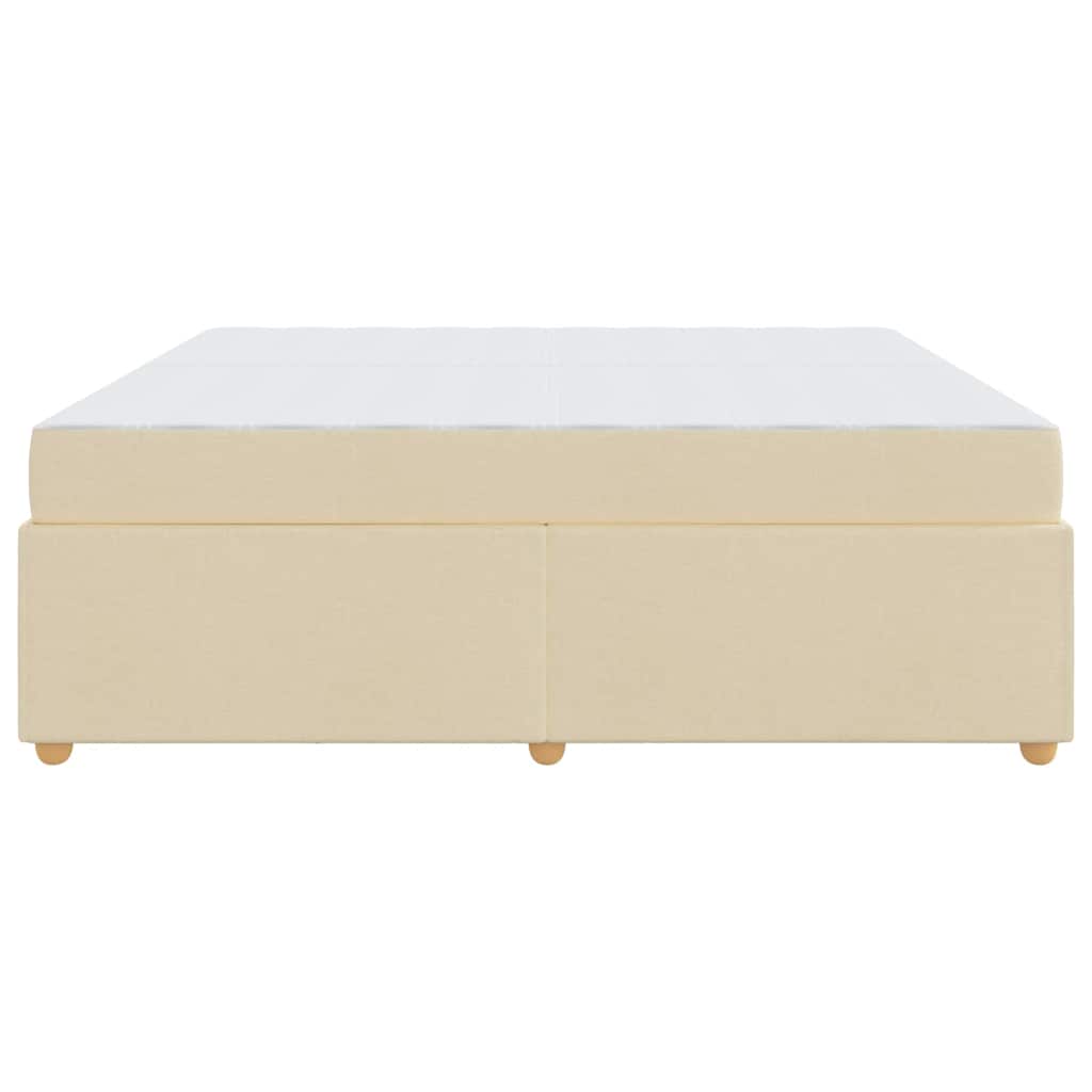 Cadre de lit avec matelas Crème 200 x 200 cm tissu - XIOS