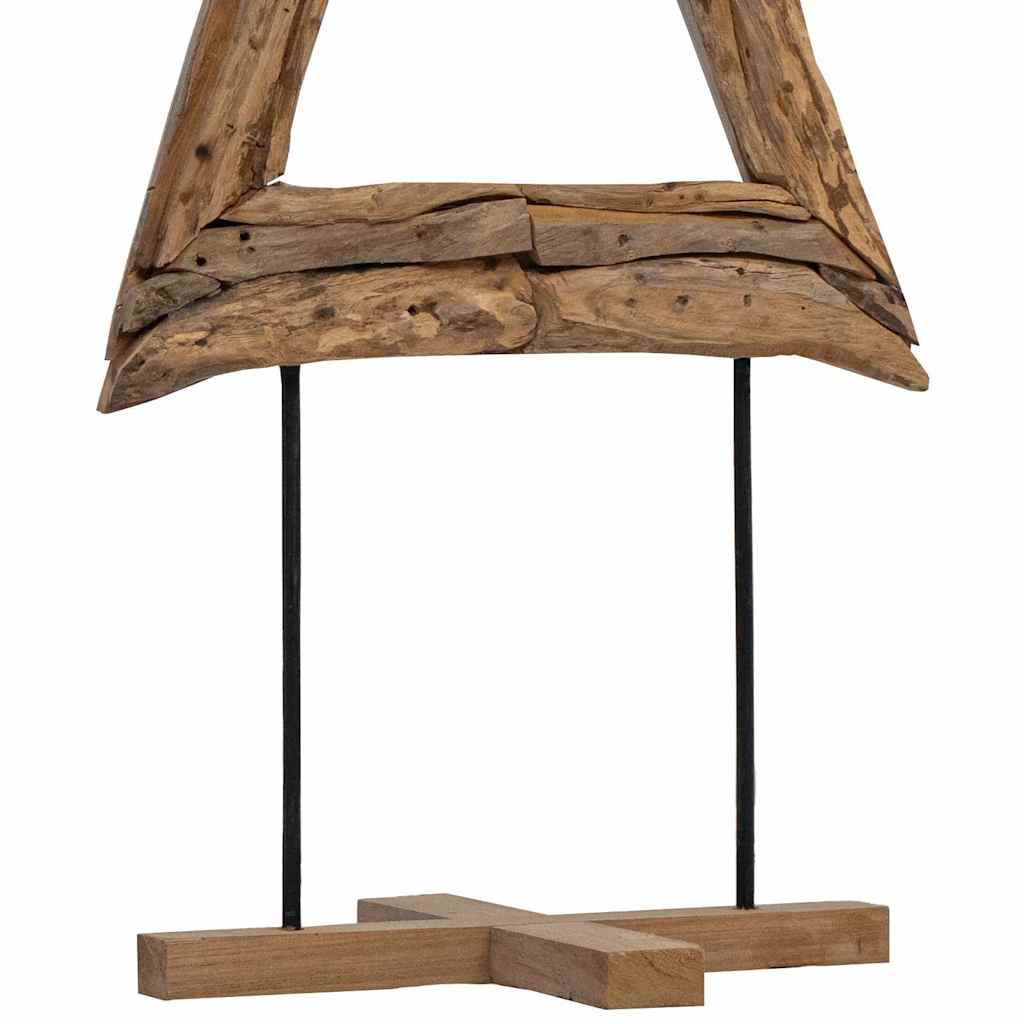 Sapin de Noël avec support Marron 90 cm Bois de teck solide - XIOS