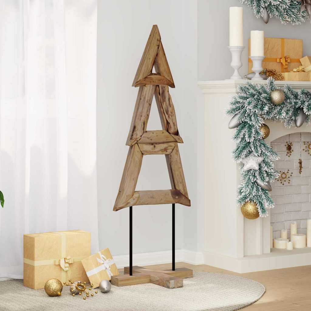 Sapin de Noël avec support Marron 120 cm Bois de teck solide - XIOS