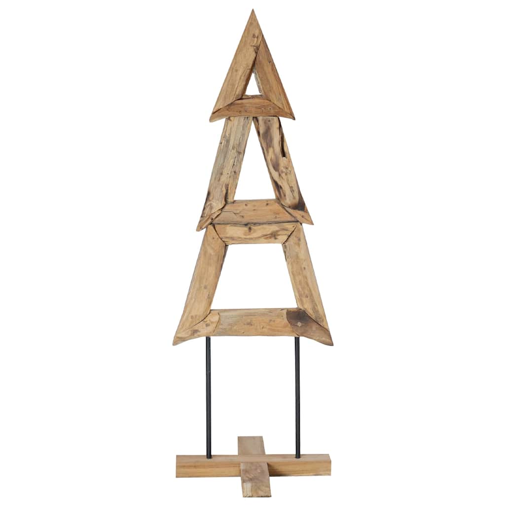 Sapin de Noël avec support Marron 120 cm Bois de teck solide - XIOS