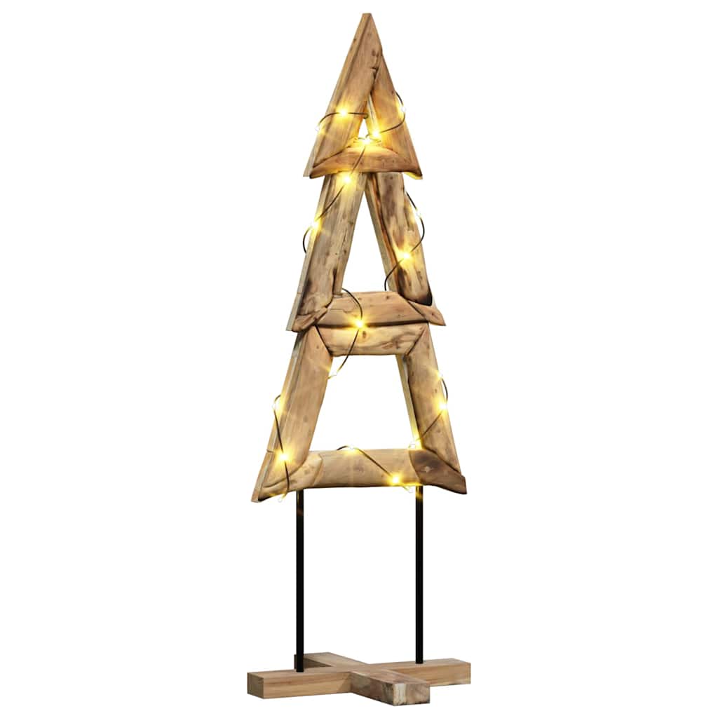 Sapin de Noël avec support Marron 120 cm Bois de teck solide - XIOS