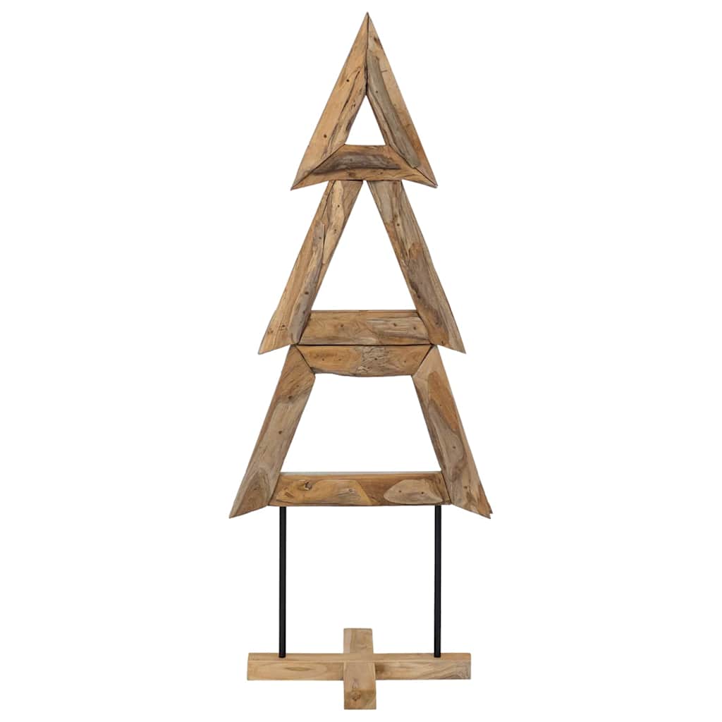 Sapin de Noël avec support Marron 150 cm Bois de teck solide - XIOS