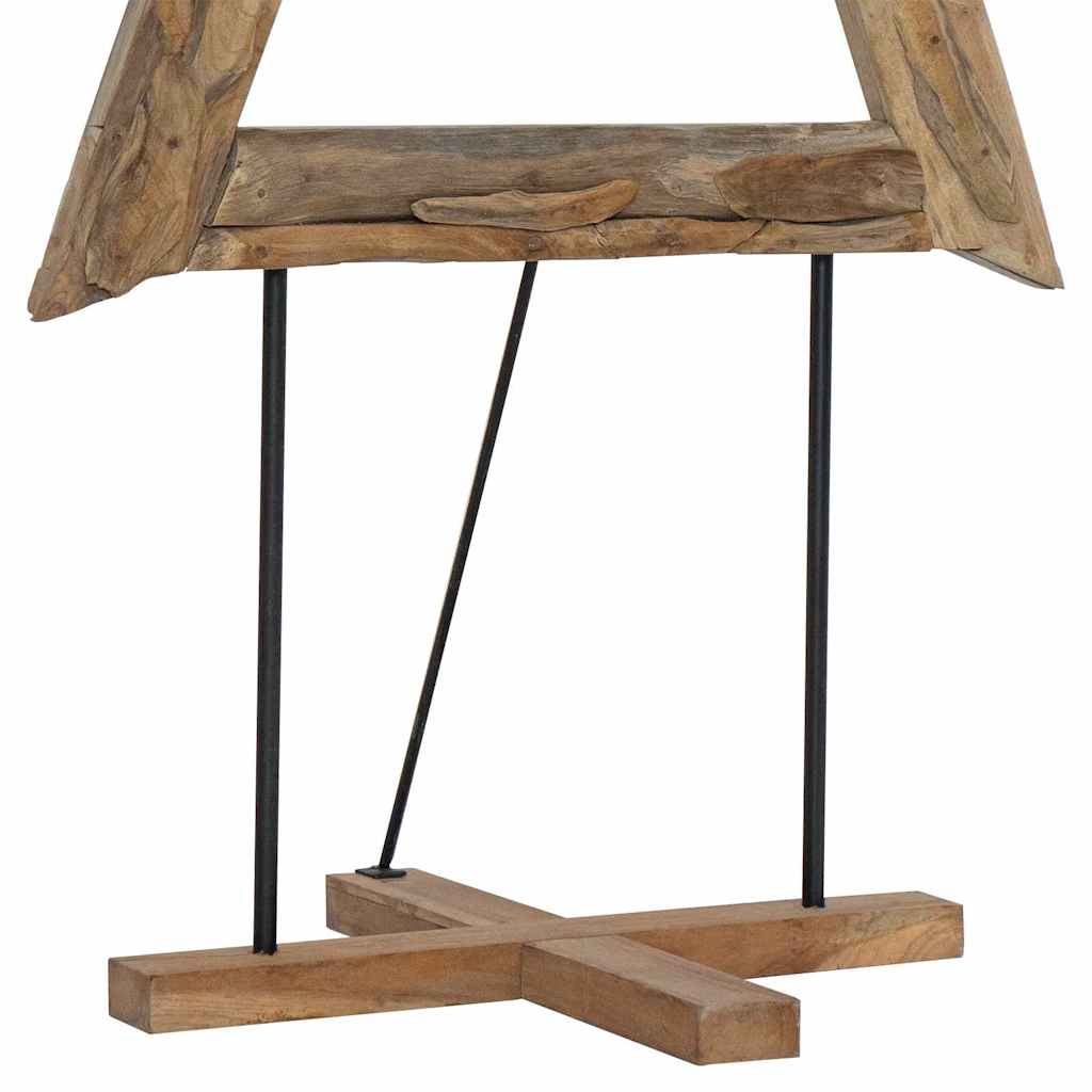 Sapin de Noël avec support Marron 180 cm Bois de teck solide - XIOS