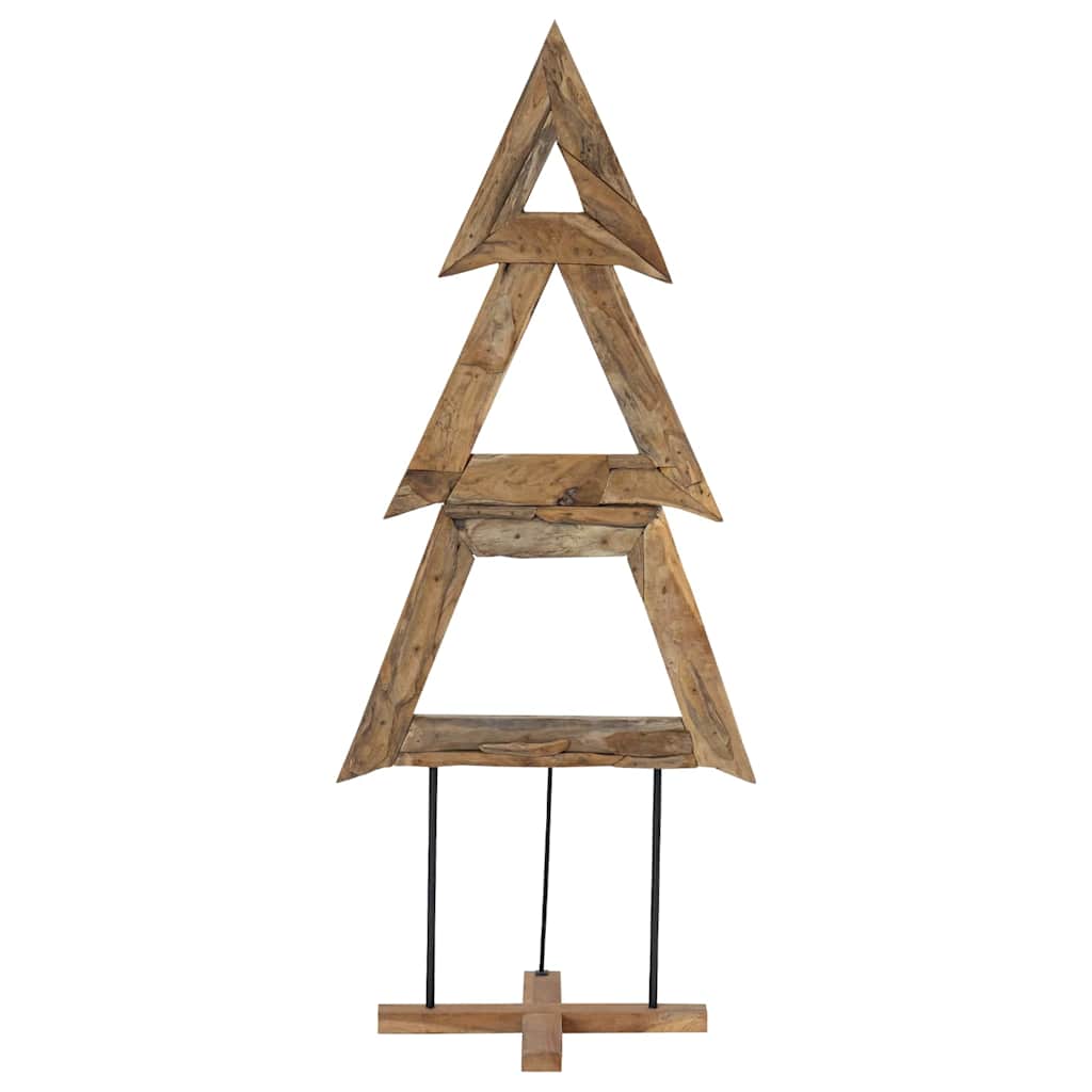 Sapin de Noël avec support Marron 180 cm Bois de teck solide - XIOS
