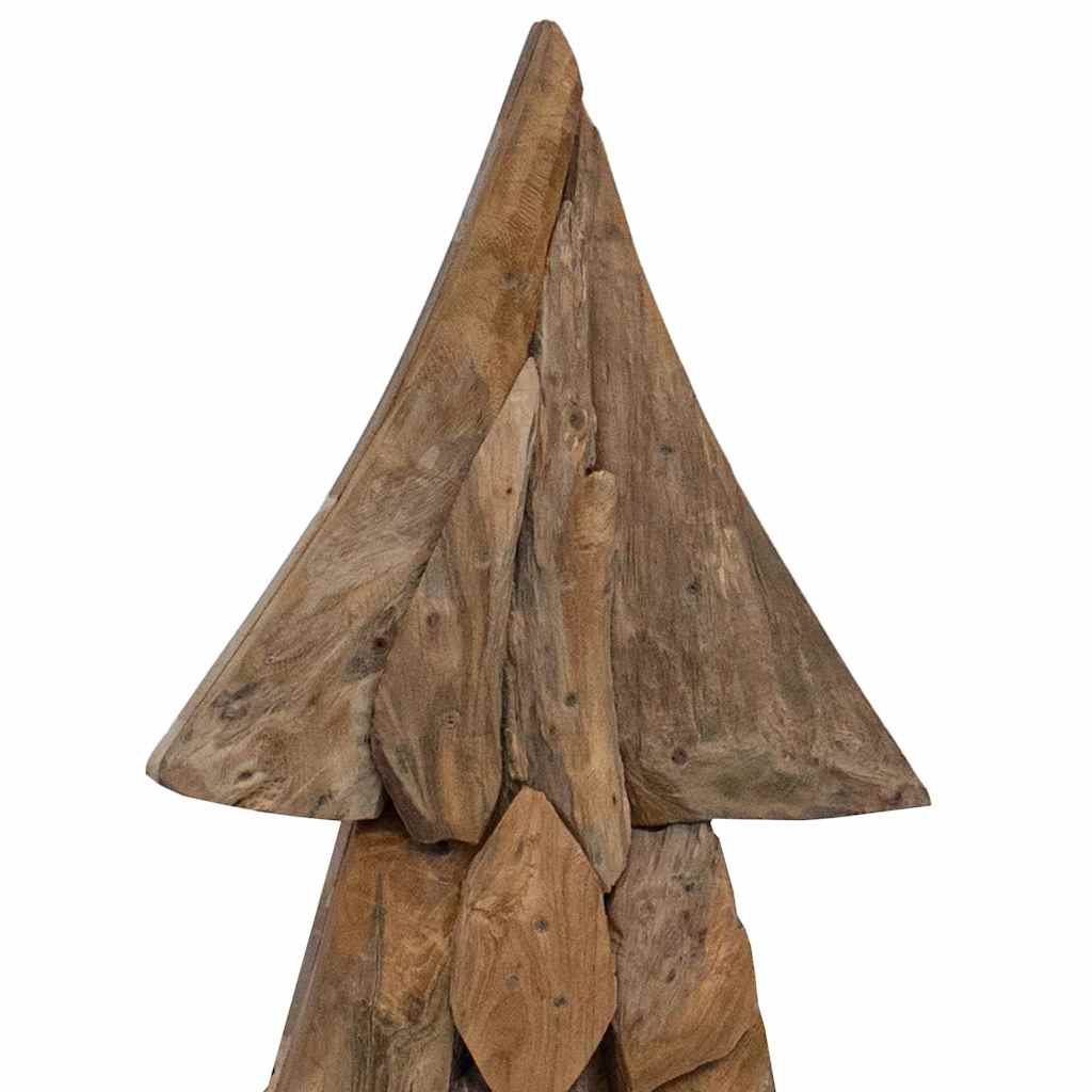 Sapin de Noël avec support Marron 90 cm Bois de teck solide - XIOS