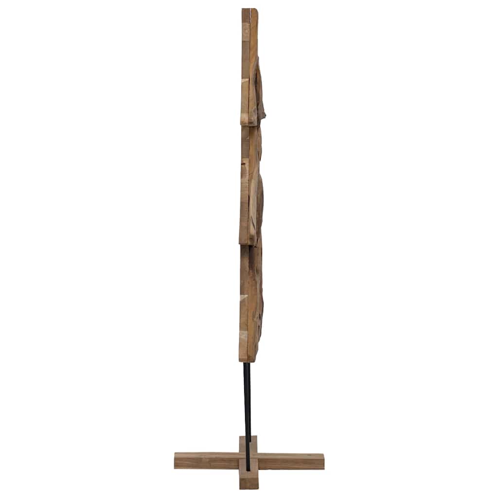 Sapin de Noël avec support Marron 90 cm Bois de teck solide - XIOS