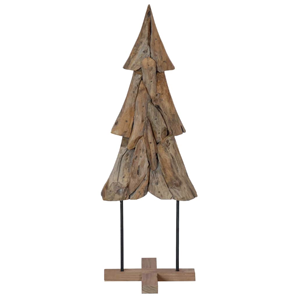 Sapin de Noël avec support Marron 120 cm Bois de teck solide - XIOS