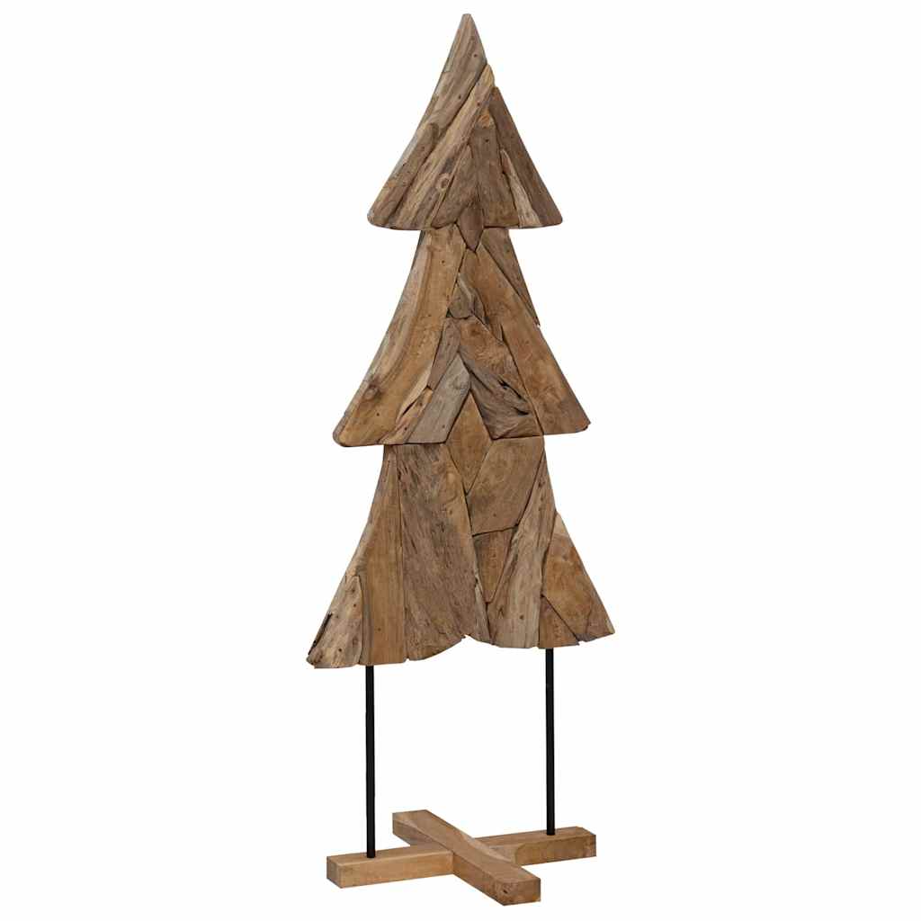 Sapin de Noël avec support Marron 150 cm Bois de teck solide - XIOS