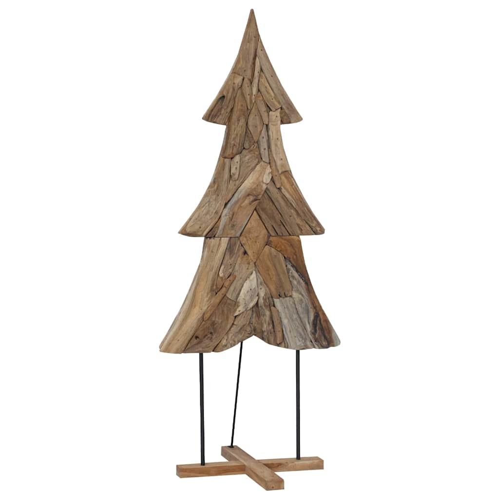 Sapin de Noël avec support Marron 180 cm Bois de teck solide - XIOS