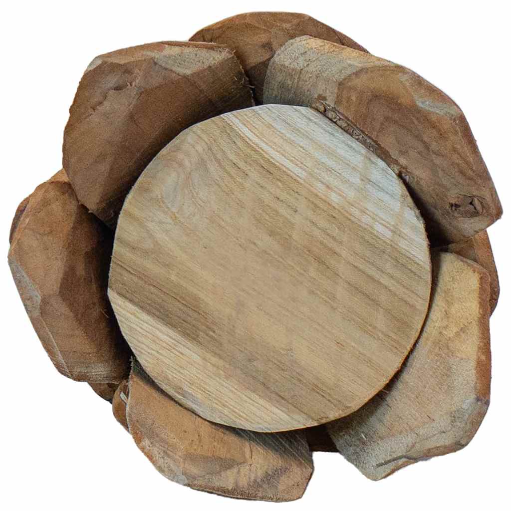 Sapin de Noël avec support Marron 50 cm Bois de teck solide - XIOS