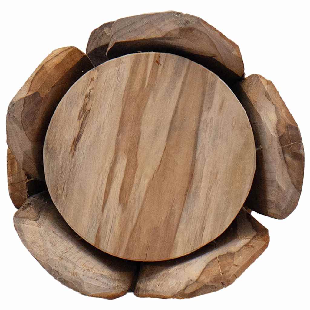 Sapin de Noël avec support Marron 80 cm Bois de teck solide - XIOS