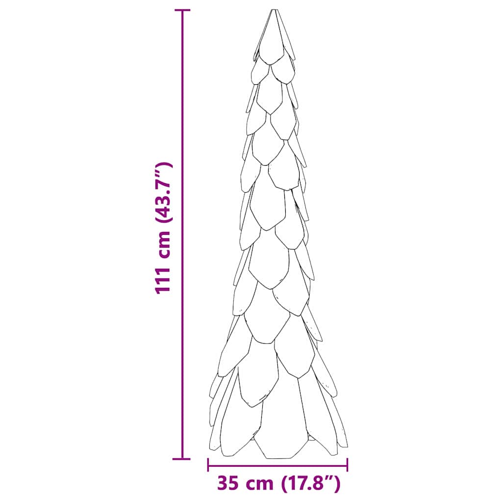 Sapin de Noël avec support Marron 110 cm Bois de teck solide - XIOS
