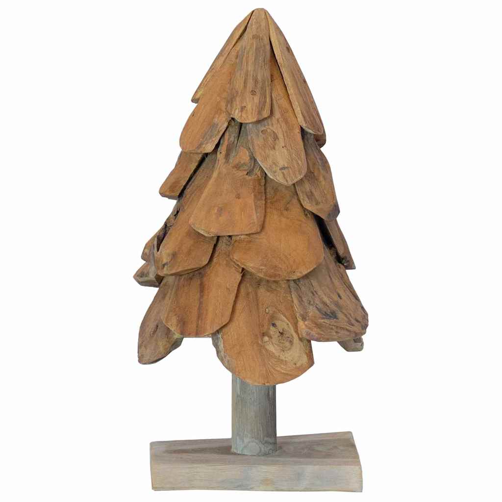 Sapin de Noël avec support Marron 60 cm Bois de teck solide - XIOS