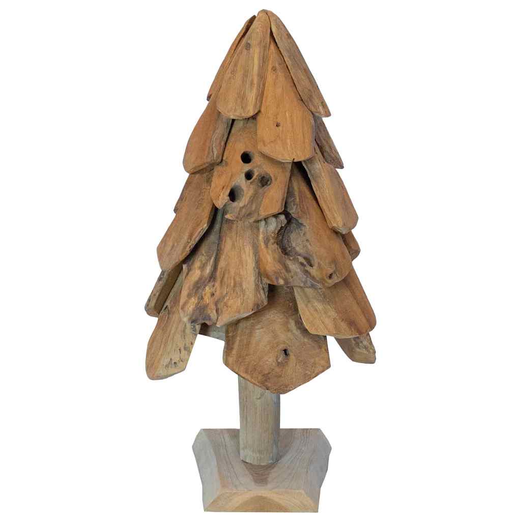 Sapin de Noël avec support Marron 60 cm Bois de teck solide - XIOS