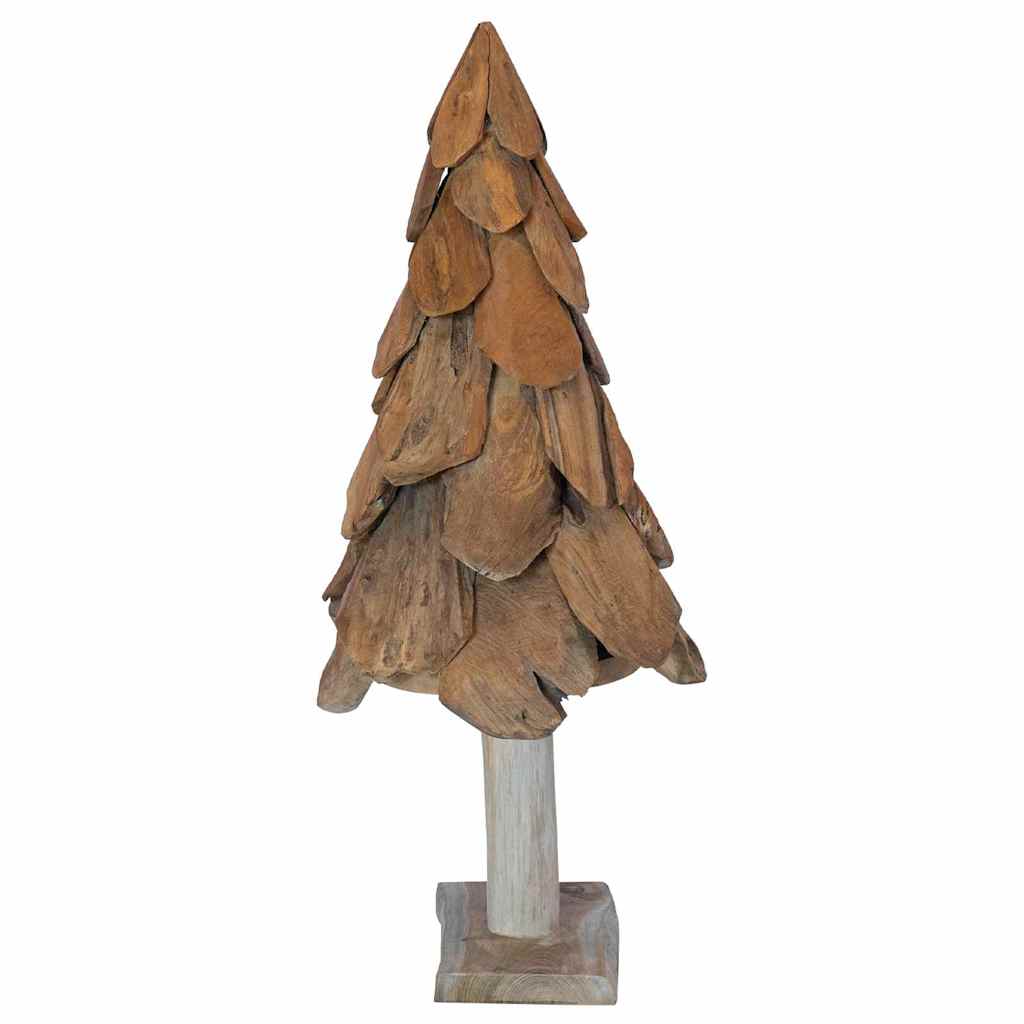 Sapin de Noël avec support Marron 90 cm Bois de teck solide - XIOS
