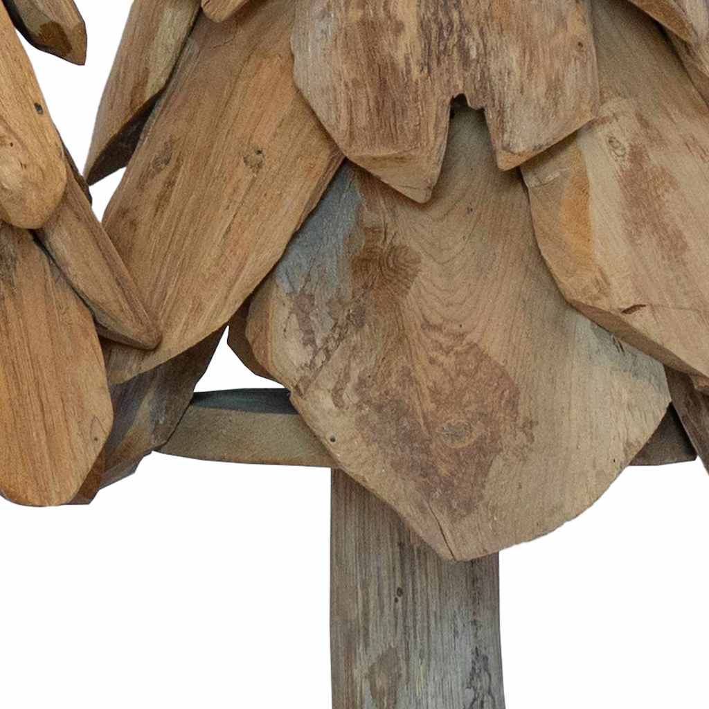 Sapin de Noël avec support 3 pcs Marron Bois de teck solide - XIOS