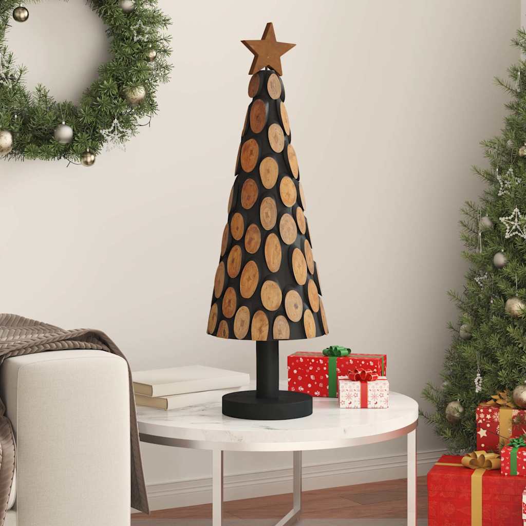 Sapin de Noël avec support Marron 90 cm Bois de teck solide - XIOS